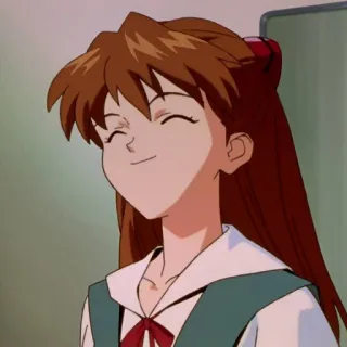 ☺️ Asuka Langley Soryu Neon Genesis Evangelion anime, manga, cartoon, animation, portrait, smile telegram sticker