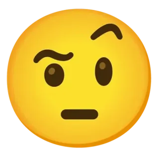 🤨 Biểu tượng cảm xúc, Khuôn mặt, Câu hỏi, Nghi ngờ, Đáng ngờ, Màu vàng telegram sticker