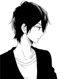 🖤 anime, manga, boy, portrait, monochrome telegram sticker