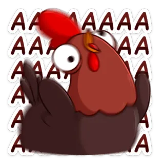 😱 AAAAAAA chicken, animal, cartoon, meme, funny, screaming telegram sticker