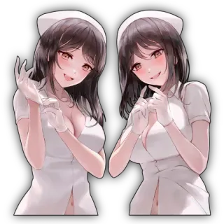 🔥 Anime, Verpleegster, Handschoenen, Illustratie, Ziekenhuis, Gezondheidszorg telegram sticker