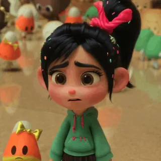 🥨 Vanellope von Schweetz Wreck-It Ralph Vanellope, Detona Ralph, Disney, Desenho animado, Personagem, Doce whatsapp sticker