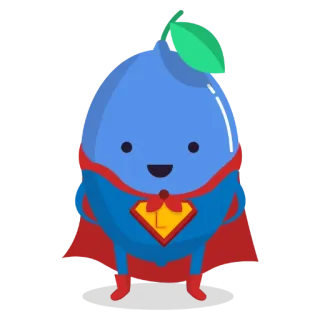 😁 การ์ตูน, ซูเปอร์ฮีโร่, ผลไม้, น่ารัก, สติกเกอร์ telegram sticker
