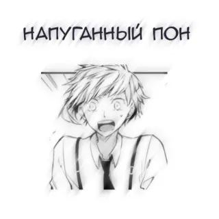 🖤 напуганный пон アニメ, マンガ, 怖い, ショック, ショック, 表情, キャラクター telegram sticker