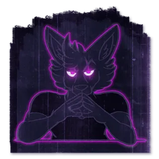🔺 Furry, Anthro, Wolf, Neon, Charakter telegram sticker