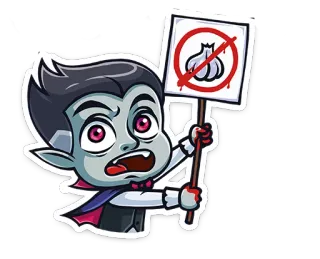 🚫 Vampire vampiro, ajo, prohibición, monstruo, halloween, pegatina telegram sticker