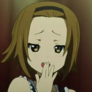 😉 Ritsu Tainaka K-On! Anime, K-On, Ritsu Tainaka, Desenho animado, Fofo/a, Envergonhado/a telegram sticker