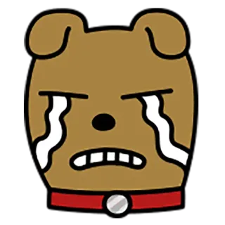 😭 anjing, menangis, sedih, emoji, kartun whatsapp sticker
