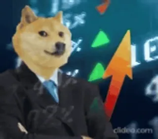📈 doge, mem, biznes, giełda, kryptowaluta, pies, finanse telegram sticker