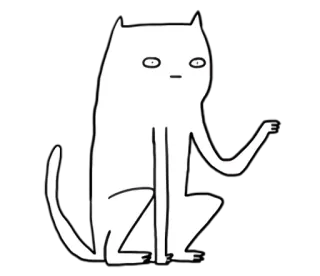 😺 Katze, Cartoon, Tier, Weiß, Lustig, Ausdruck, Zeichnung telegram sticker