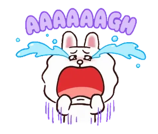 😭 AAAAAAGH chorando, triste, coelho, coelho, emocional, desenho animado, AAAAAAGH telegram sticker