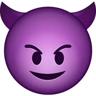 😈 emoji, devil, horns, purple, evil whatsapp sticker
