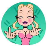 🖕 средний палец, оскорбительный, грубый, мультфильм, женщина, жест telegram sticker