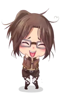 😍 Hange Zoe Attack on Titan Anime, Hange Zoe, L'Attaque des Titans, Dessin animé, Chibi telegram sticker