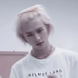 💗 HELMUT LANG portrait, man, blond, chain, shirt, Helmut Lang, fashion whatsapp sticker
