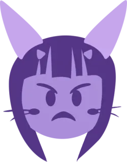 👿 en colère, animé, dessin animé, chat, fille telegram sticker