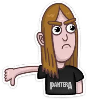 👎 PANTERA pantera, banda, pulgar abajo, música telegram sticker