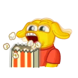 🤯 makan, popcorn, camilan, film, menonton whatsapp sticker
