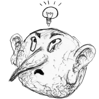 💡 desenho animado, lâmpada, ideia, pensando, esboço, desenho telegram sticker
