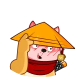 ☺️ Cartoon, Tier, Ninja, Waffe, Schwert, Beleidigung telegram sticker