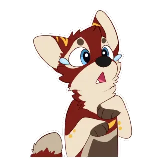 😢 pegatina, furry, antro, perro, dibujos animados, lindo, llorando, animal telegram sticker