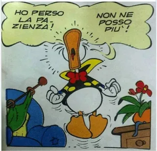 😖 Donald Duck HO PERSO LA PAZIENZA! - NON NE POSSO PIU'! dessin animé, bande dessinée, frustration, colère, Disney, Donald Duck telegram sticker