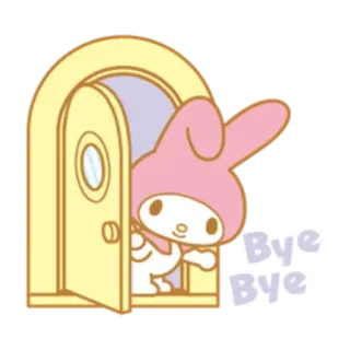 ✳️ My Melody Bye Bye มายเมโลดี้, ซานริโอ, ตัวละคร, การ์ตูน, น่ารัก, อำลา, ลาก่อน telegram sticker