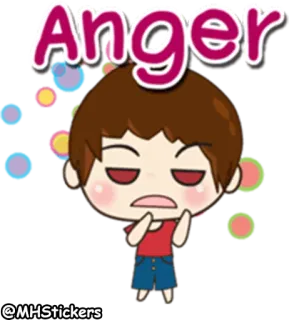 😡 Anger 生气, 愤怒, 卡通, 情感, 沮丧 telegram sticker