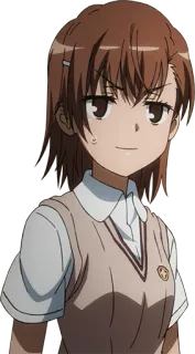 🙃 Misaka Mikoto A Certain Scientific Railgun อนิเมะ, ผู้หญิง, ชุดนักเรียน, มิซากะ มิโคโตะ, A Certain Scientific Railgun telegram sticker