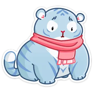 🥺 เสือ, น่ารัก, ผ้าพันคอ, สัตว์, การ์ตูน telegram sticker