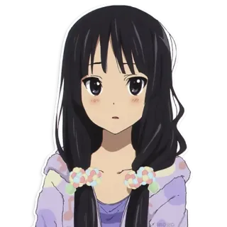 ☺️ Mio Akiyama K-On! Anime, Personaggio, K-On, Mio Akiyama, Cartone animato, Kawaii whatsapp sticker