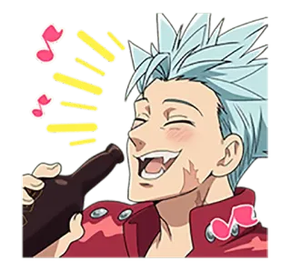🍾 Ban Seven Deadly Sins Anime, Bebendo, Desenho animado, Banimento, Seven Deadly Sins whatsapp sticker