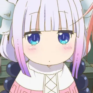 🍥 Kanna Kamui Miss Kobayashi's Dragon Maid Anime, Kanna Kamui, Niedlich, Drache, Aufkleber, Miss Kobayashi's Dragon Maid telegram sticker