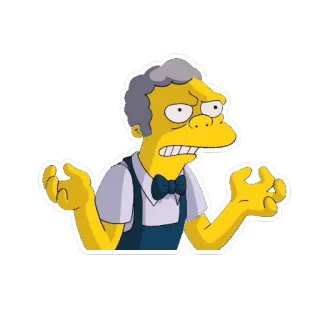 😕 Moe Szyslak The Simpsons Moe, Szyslak, Simpsons, Barman, Confus, Haussement d'épaules whatsapp sticker