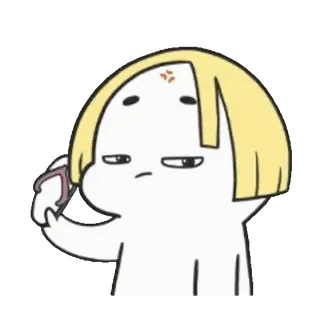 🩴 Cartone animato, Personaggio, Arrabbiato, Telefono, Infastidito telegram sticker