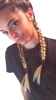 😏 woman, girl, braids, selfie, portrait, person, face telegram sticker