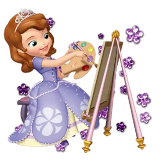 🎨 Sofia princesse, peinture, dessin animé, sofia première, art, dessin, artiste telegram sticker