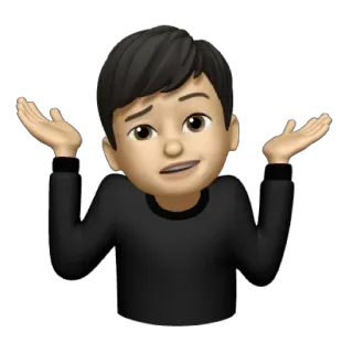 🫁 Emoji, Scrollata di spalle, Domanda, Confusione, Incertezza whatsapp sticker