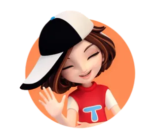 👋 мультфильм, девочка, персонаж, дружелюбный, машет, анимированный, приветствие telegram sticker