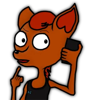 📱 Cartoon, Anthropomorph, Fuchs, Tier, Charakter, Handy, Lustig telegram sticker