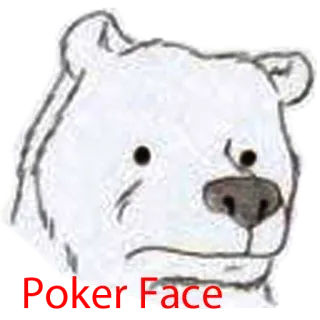 😳 ur Face urso, animal, urso branco, desenho animado telegram sticker