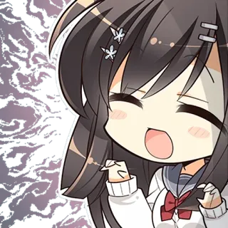 ⚪️ สาวอนิเมะ, จิบิ, ชุดนักเรียน, น่ารัก telegram sticker