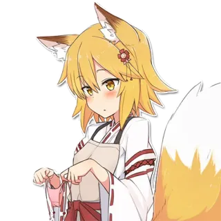 🤔 Senko Sewayaki Kitsune no Senko-san Anime, Kitsune, Garota raposa, Fofo, Kawaii telegram sticker