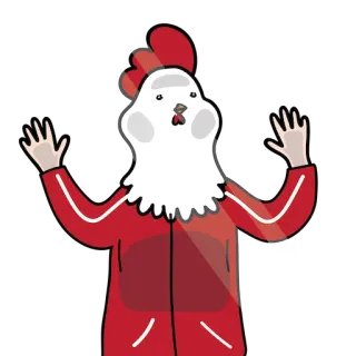 😵 Huhn, Vogel, Rot, Tier, Lustig, Cartoon telegram sticker