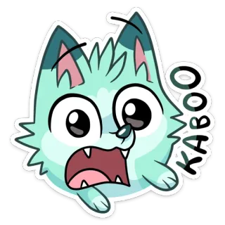 ⁉️ KABOO dibujos animados, animal, lindo, sorpresa, impactado, kawaii telegram sticker