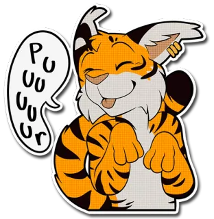 😽 PUUUR tiger, cat, animal, furry, cartoon, cute, happy telegram sticker