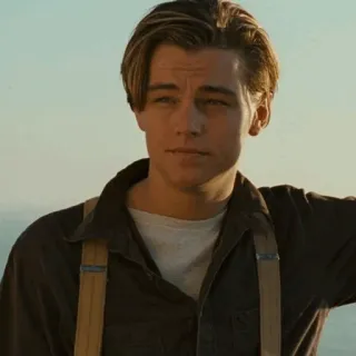 〰 Jack Dawson Titanic Leonardo DiCaprio, Titanic, Jack Dawson, Film, Schauspieler, Porträt, Kino whatsapp sticker