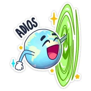 👋 ADIOS earth, planet, goodbye, farewell, waving, portal telegram sticker