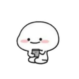 🪐 Cartone animato, Carino, Seduto, Caffè, Arrossire telegram sticker
