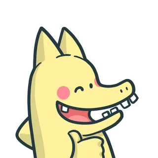 🤗 hoạt hình, nhân vật, giơ ngón tay cái, động vật, mỉm cười, tích cực, thân thiện telegram sticker
